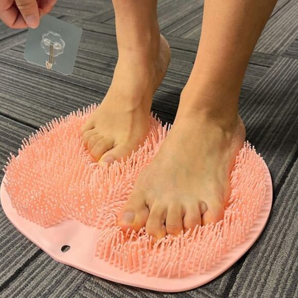 Shower Foot Scrubber Mat Back Washer Back Exfoliating Bath Wash Pad - Pink - Picture 1 of 7